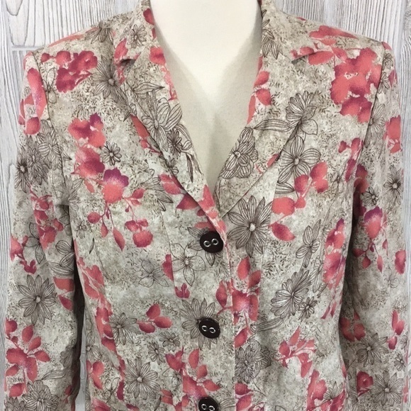 rqt Floral Blazer Tan & Pink Size 14 - Picture 2 of 9
